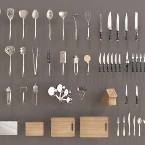 现代厨房用品组合3D模型下载